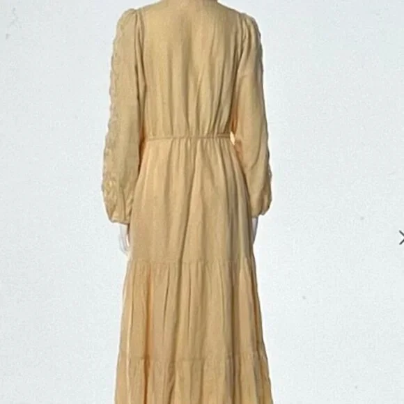 Sezane Mock Neck Long Dress in Neutral Color Size 38/6 - Picture 7 of 10
